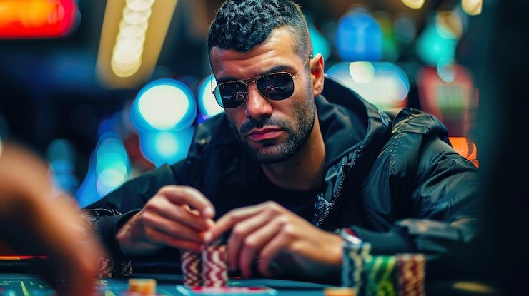 Multilingual dealer at blackjack table in ford4d studio